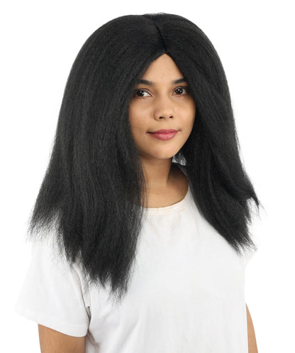 HPO Adult Women's Long Rounded Cartoon Hair Wig | Multiple Color Options | Bubble Bob, Deep Side Part, Heat Friendly Synthetic Strands & Breathable Net | Fancy Dress, Stage Show, Animated Character Events, Halloween & Festival