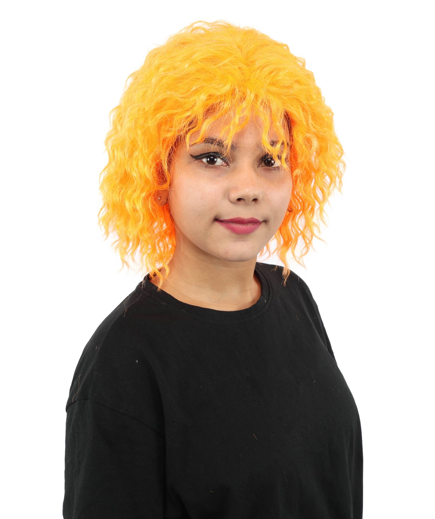 HPO Adult Women's Messy Teased Spiky Multicolor Wig | Curly Two-tone vibrant hue, create of synthetic fiber, extreme textured volume, breathable capless base | Party, Halloween, theater, drag, performance, costume events