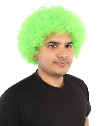 HPO Men's Afro Style Clown Wig with Standard Cap  | Flame-Retardant Synthetic Fiber | Ideal for Parties, Cosplay, and Themed Events