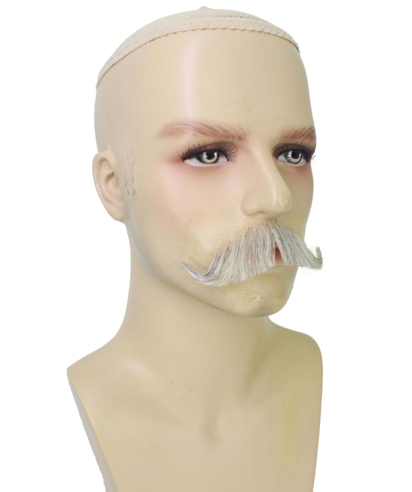 HPO Men's Realistic Fake Imperial Human Hair Mustache | Multiple Color Options