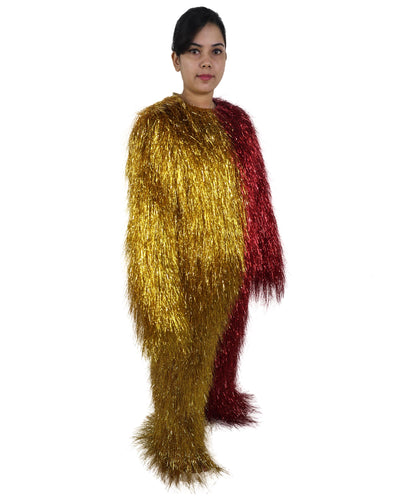 HPO Teen Extreme Hairy Two Part Costume Bundle & Mask Set - Full-Body Hair Suit Extra-Long Costume Wig for Halloween, Cosplay & Parties - Multiple Color Options