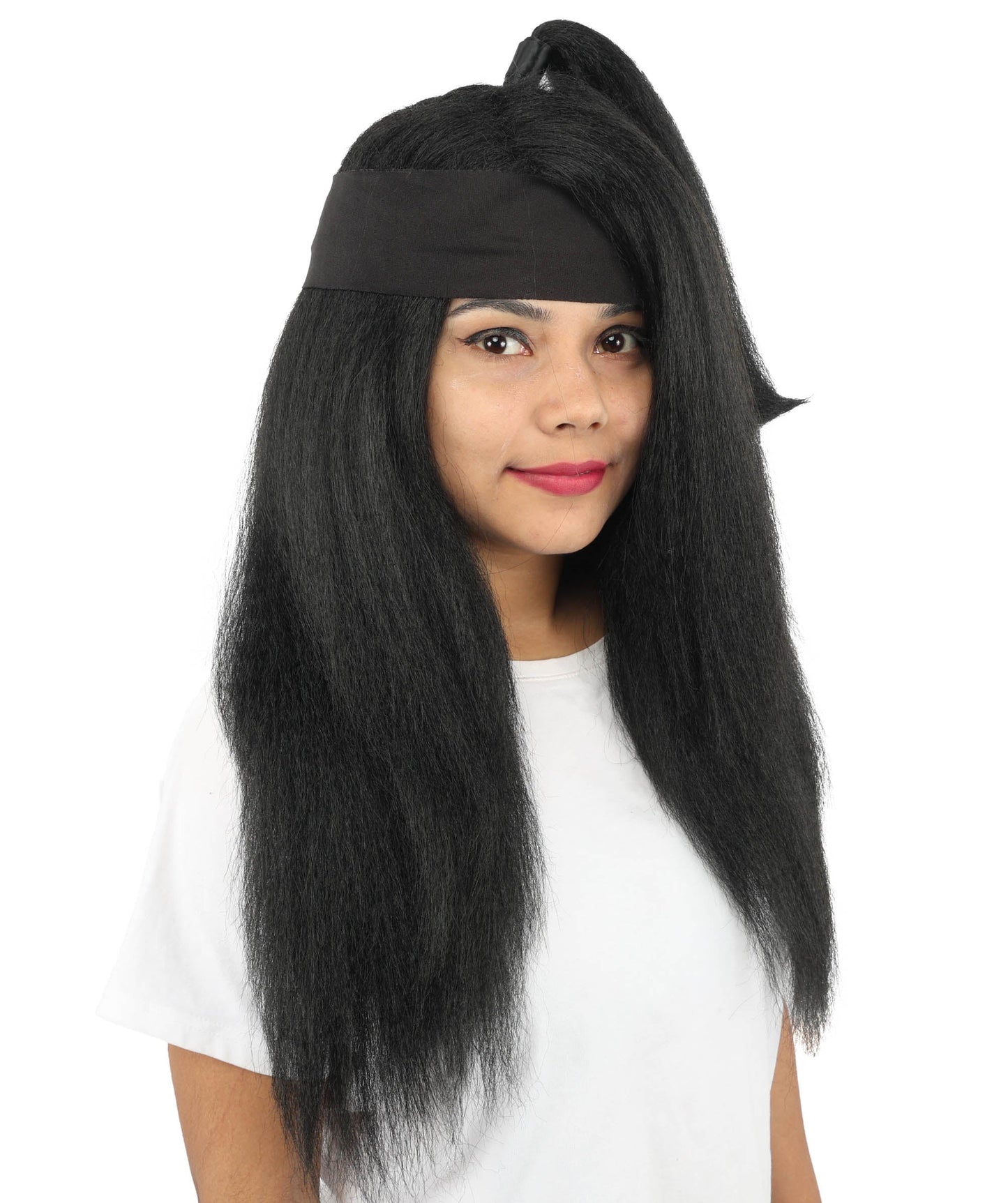 Women's High Ponytail Ninja Wig | Multiple Color Options | Create of synthetic fiber, long straight texture with top-tied fountain, breathable base | Cosplay, Halloween, theater, party, performance, costume events