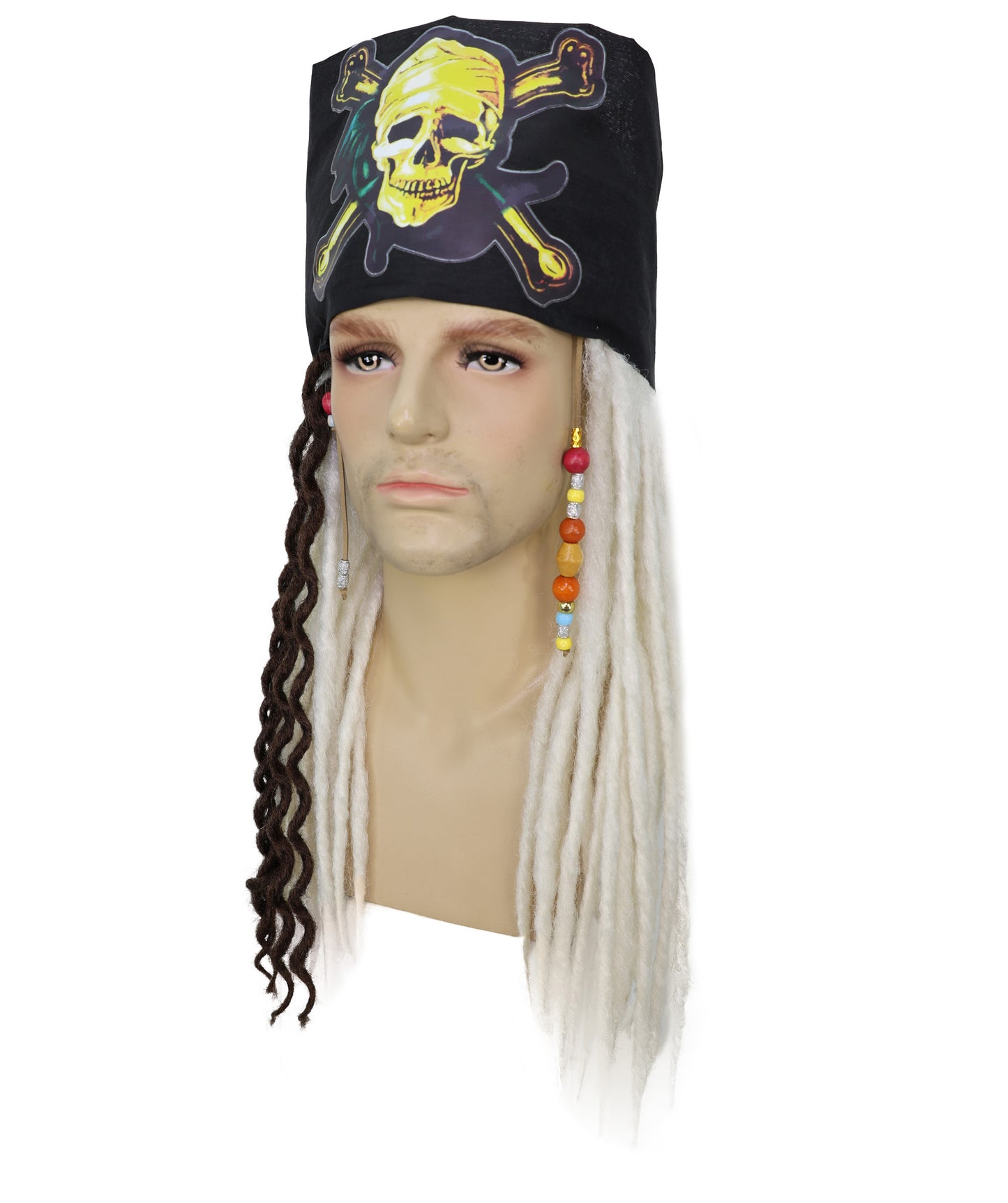 HPO Men's Pirate Dreadlocks Multicolor Options Wig | Halloween and Cosplay Wig | Flame-retardant Synthetic Fiber