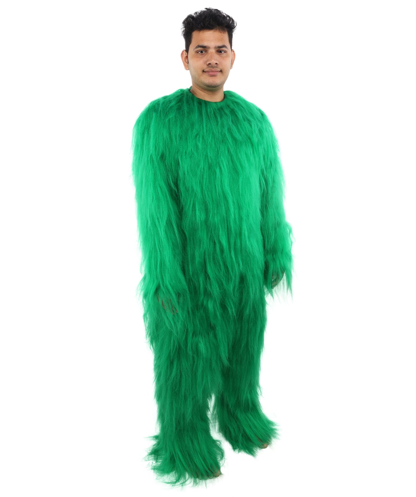 HPO Unisex Extreme Hairy Person Costume, Mask and Bundle - Full-Body Hair Suit Extra-Long Ash Brown Costume Wig for Halloween, Cosplay & Parties