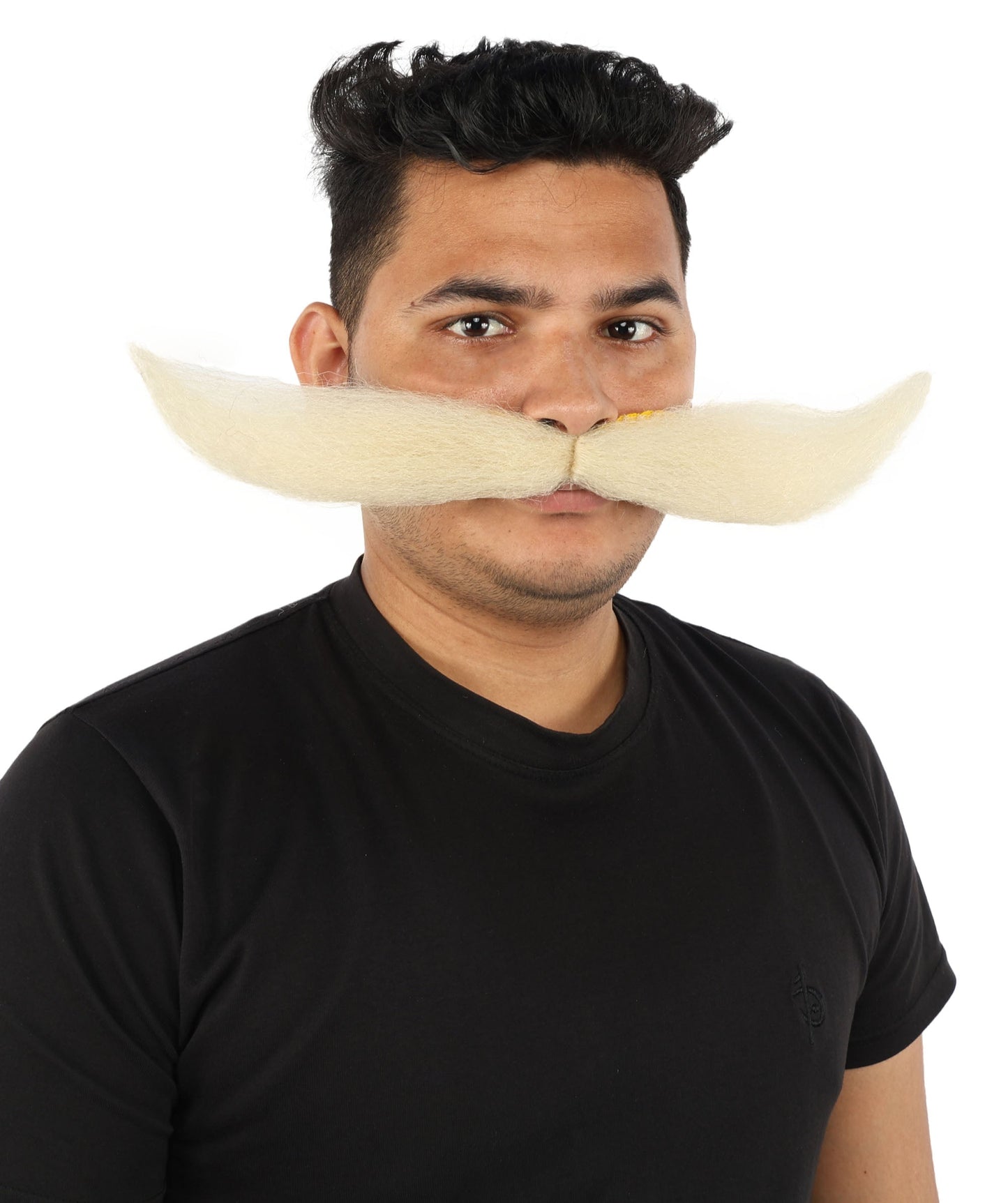 HPO Adult Men's Giant Mustache | Multiple Color Options | Self-Adhesive Fake Mustache | Realistic Costume Facial Hair Accessory for Halloween, Parties & Roleplay