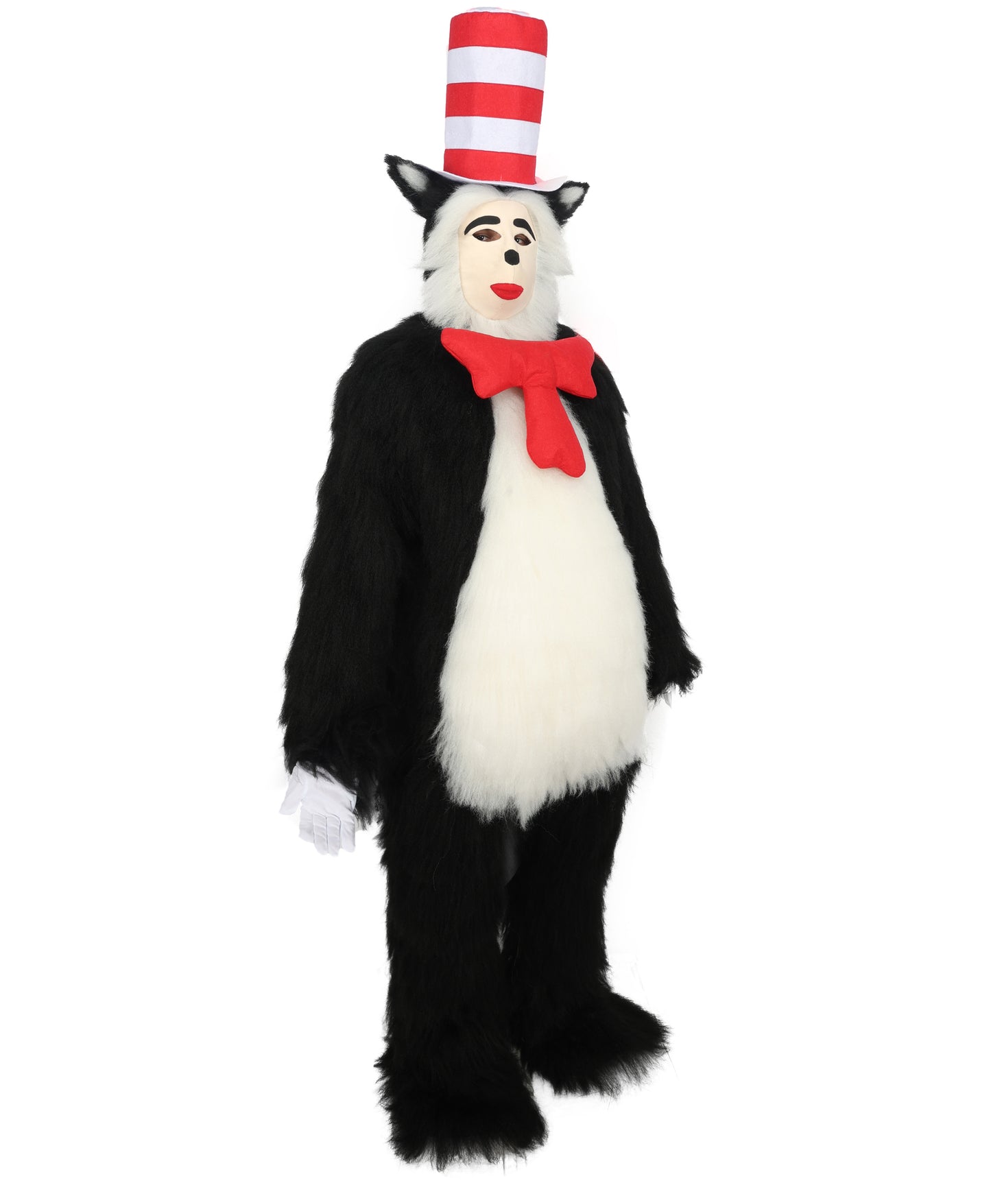 HPO Adult Unisex Animal Character Cat Black and White Costume Set | Complete Bundle with Musk Set | Ultimate Halloween & Cosplay Kit
