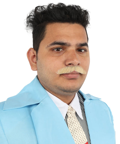 Men's Human Hair Moustache | Facial Hair Multiple Colours Option | HPO