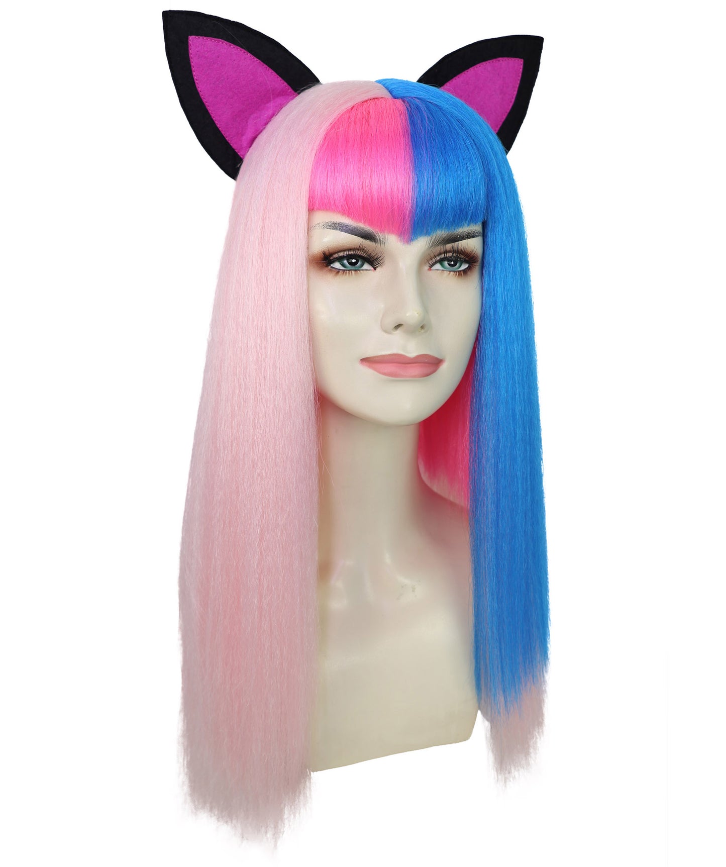 Teens Fictional Glamorous Pop Star Multiple Color Long Straight Wig| Halloween and Cosplay Wig | Flame-retardant Synthetic Fiber