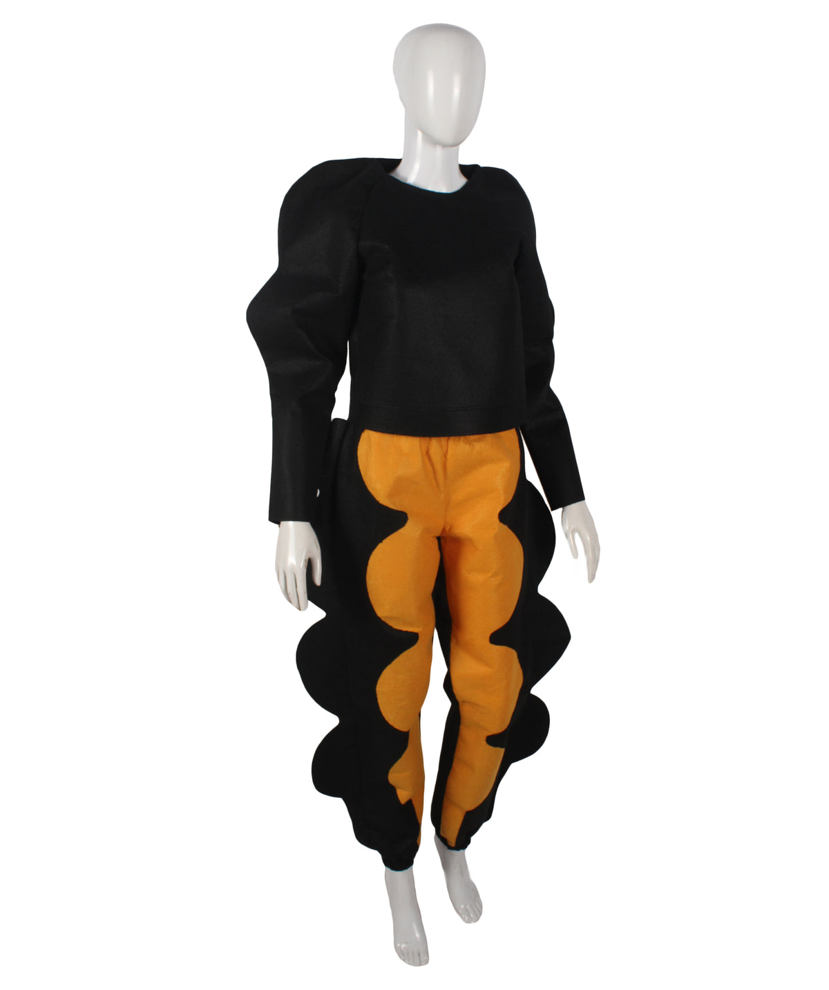 HPO Women's Runaway Show Black & Yellow Full Costume | Perfect for Halloween| Flame-retardant Synthetic Fabric