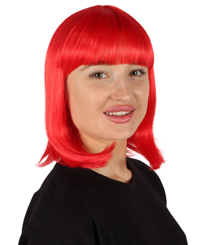 HPO Women's Shoulder Length Bob Wig Collection | Straight Halloween Wig Multiple Color Option | Premium Breathable Capless Cap