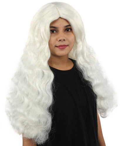 HPO Adult Women's Long Wavy Wig | Multiple Color Options | Center Parted Ginger Curls with Voluminous Ends, Heat Resistant Synthetic Fiber & Breathable Cap | Halloween, Teen Roleplay, Theater, Themed Party & Costume Events