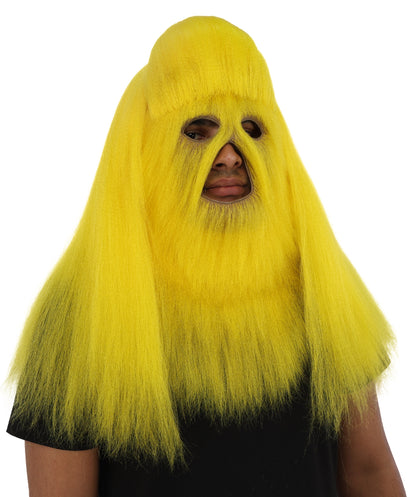 HPO Unisex Extreme Hairy Person Costume, Mask and Bundle - Full-Body Hair Suit Extra-Long Ash Brown Costume Wig for Halloween, Cosplay & Parties