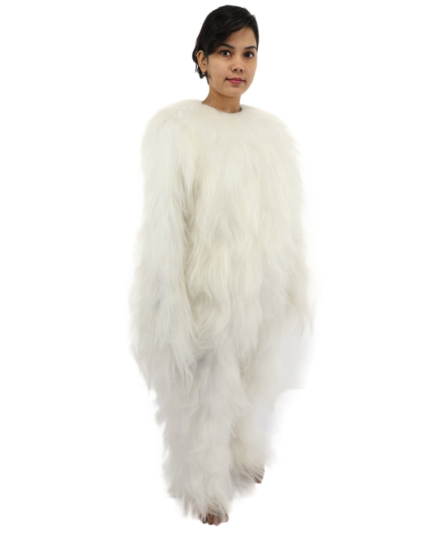 HPO Teen Extreme Hairy Person Costume Bundle & Mask Set - Full-Body Hair Suit Extra-Long Costume Wig for Halloween, Cosplay & Parties - Multiple Color Options