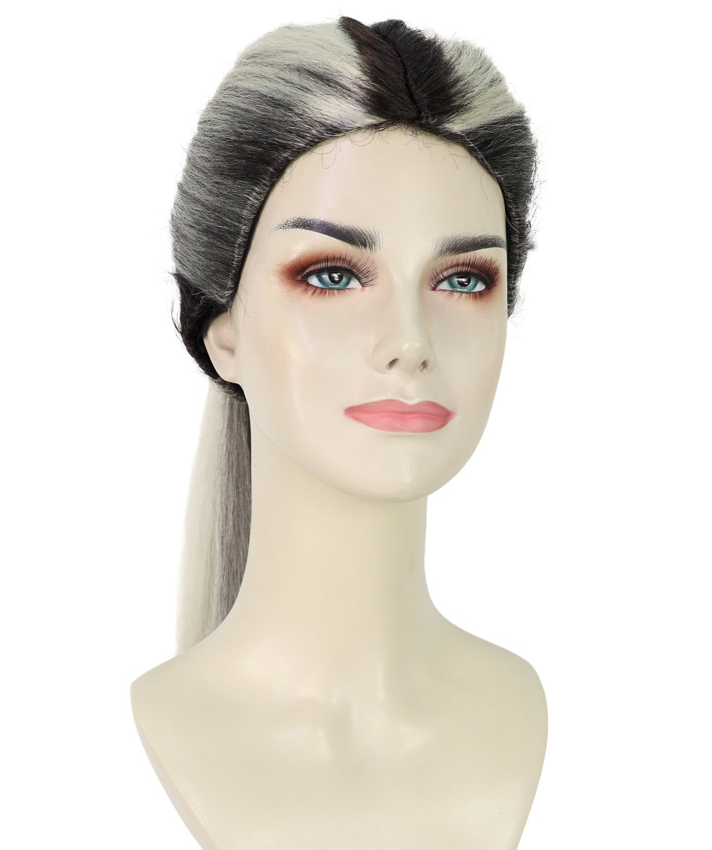 HPO Women’s Long Ponytail Wig | High Black & Blonde Ponytail Wig | Capless Cap Design