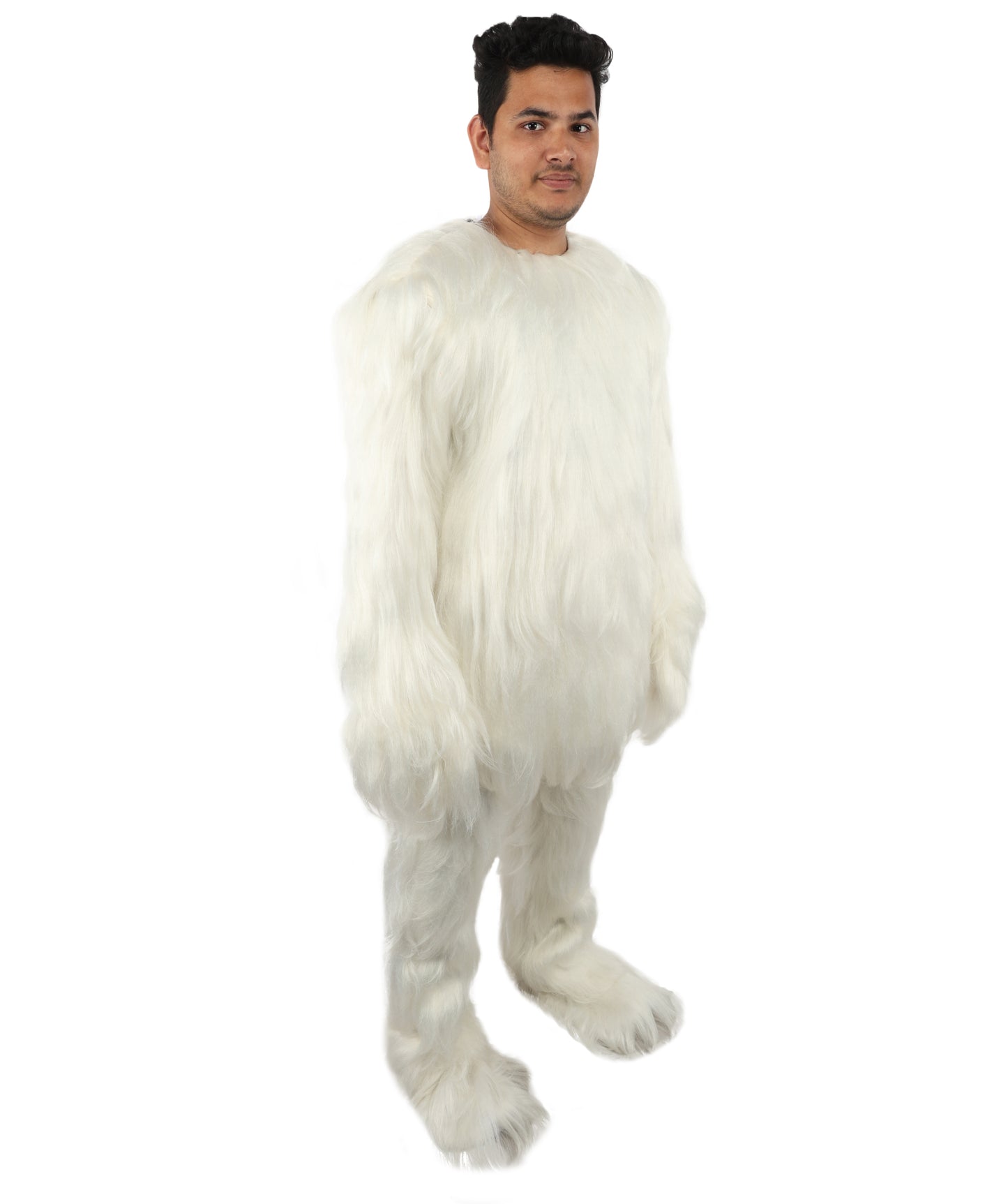 HPO Adult Unisex Banana Leaf  Furry Monster Grinch Costume | Christmas Santa Costume | Full-Body Fur Outfit with Long Fluffy Fabric | Ideal for Halloween, Cosplay & Party Events