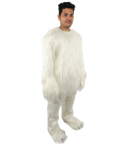 HPO Adult Unisex Banana Leaf  Furry Monster Grinch Costume | Christmas Santa Costume | Full-Body Fur Outfit with Long Fluffy Fabric | Ideal for Halloween, Cosplay & Party Events