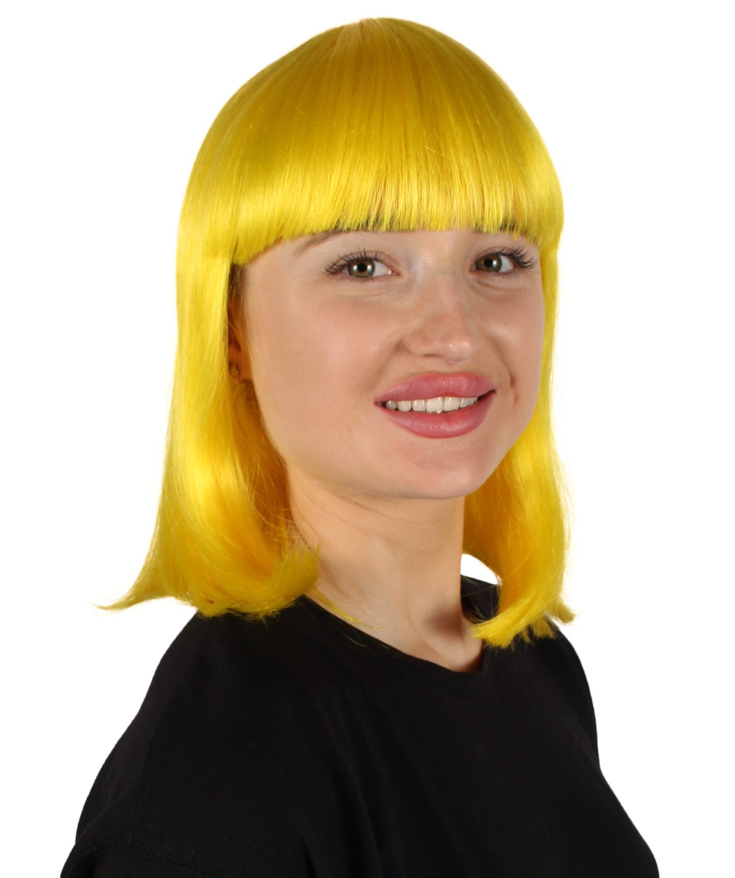 HPO Women's Shoulder Length Bob Wig Collection | Straight Halloween Wig Multiple Color Option | Premium Breathable Capless Cap