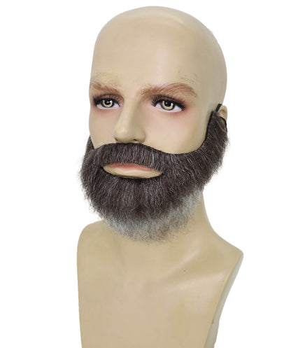 HPO Men’s Thick Curved Fake Multicolor Beard & Mustache – Stick-On Costume Facial Hair | Funny Cosplay, Theatre, Skits, Theme Parties, Retro Disguise & Dress-Up Looks