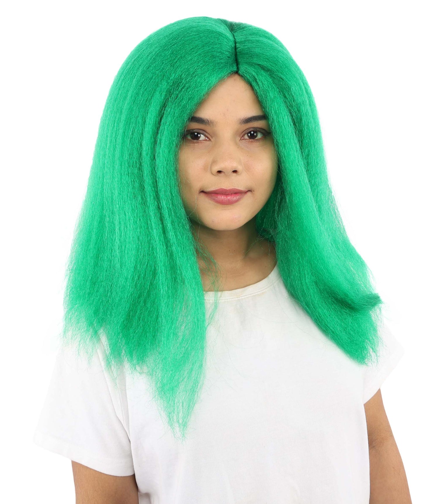 HPO Adult Women's Long Rounded Cartoon Hair Wig | Multiple Color Options | Bubble Bob, Deep Side Part, Heat Friendly Synthetic Strands & Breathable Net | Fancy Dress, Stage Show, Animated Character Events, Halloween & Festival