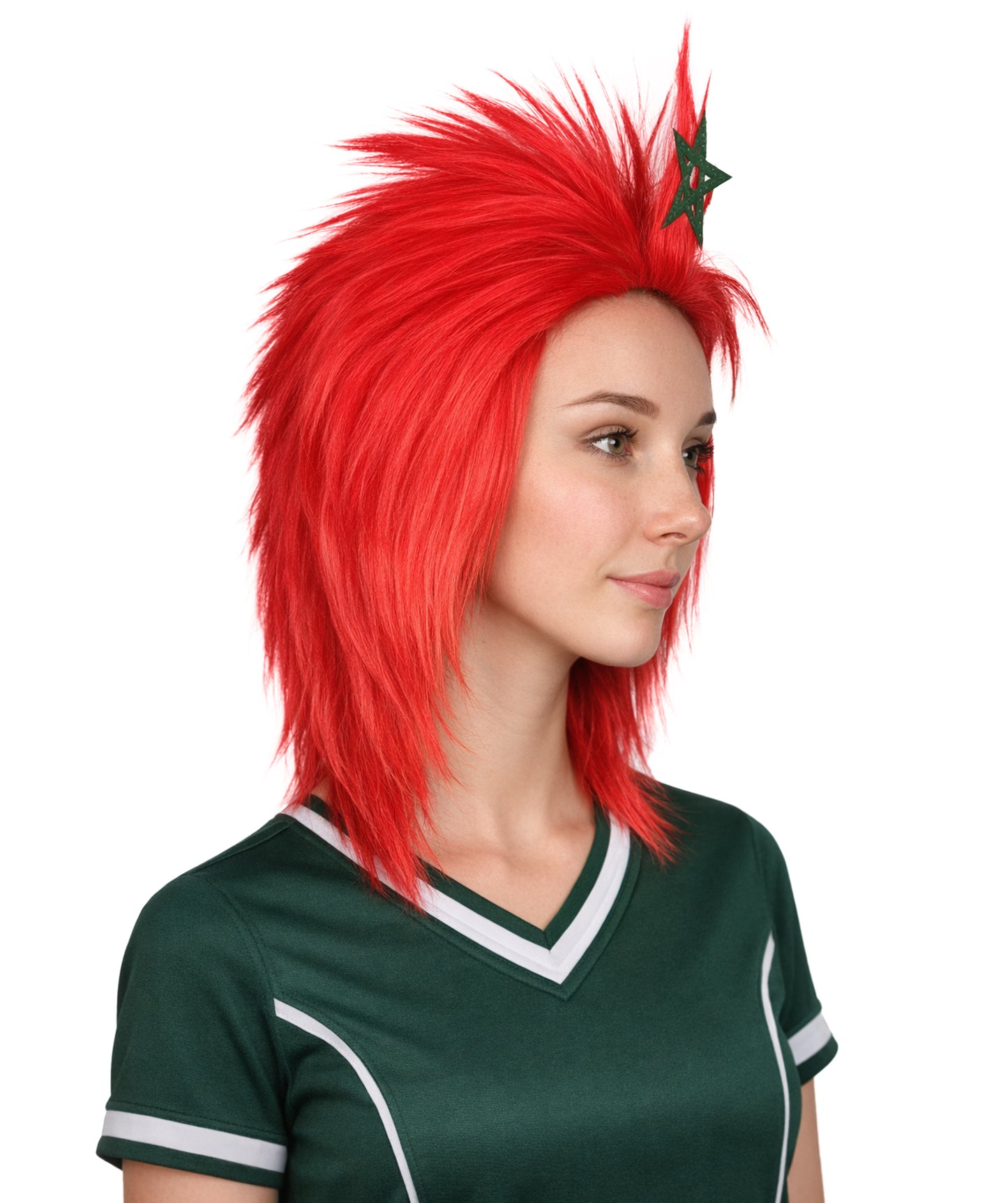 Morocco Flag Sports,80's Mullet Wig | Premium Breathable Capless Cap