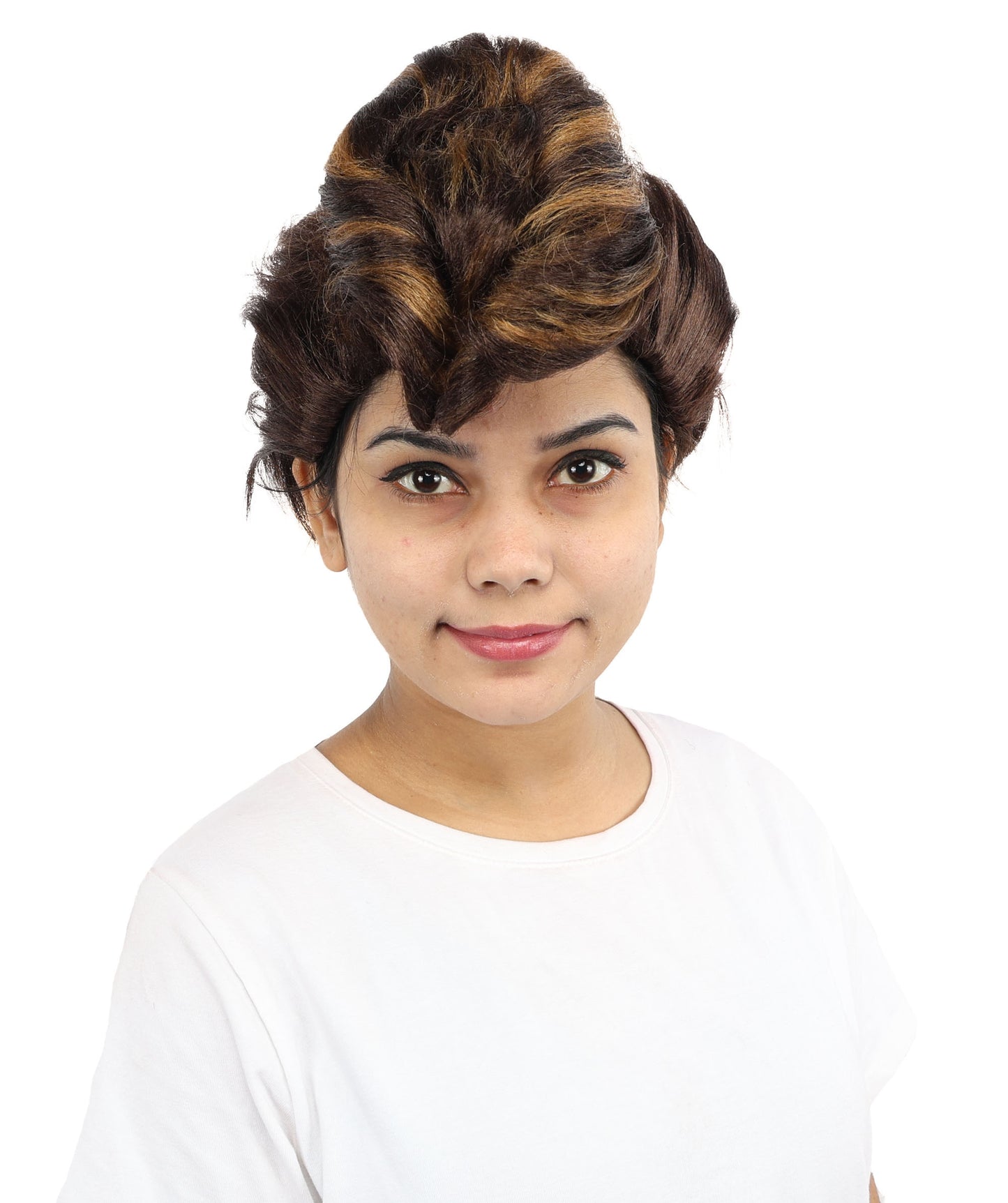 HPO Women's 11-Inch Elegant, Sleek Dark Brown Pixie Cut Wig | Vintage-Inspired Style with Capless Cap | Ideal for Cosplay, Costume, and Themed Parties