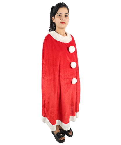 HPO Adult/Teen Women’s Festive Winter Character Costume | Red Holiday Dress with Faux Fur Trim | Lightweight Breathable Fabric –  for Parties & Stage