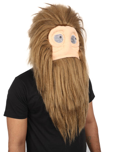 Adult Brown Furry Monster Costume Bundle & Mask Set with Tail | Bodysuit with Head Mask for Men | for Halloween, Cosplay & Themed Parties