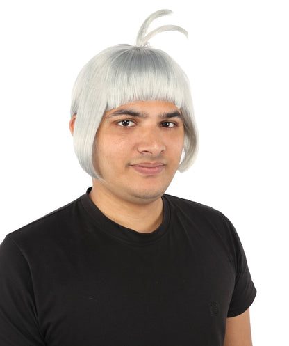 HPO Adult Men's Sleek Blunt Bob Wig | Multicolor Options | Solid color hue, create of synthetic fiber, straight smooth texture with bangs, breathable base | Party, Halloween, theater, drag, performance, costume events