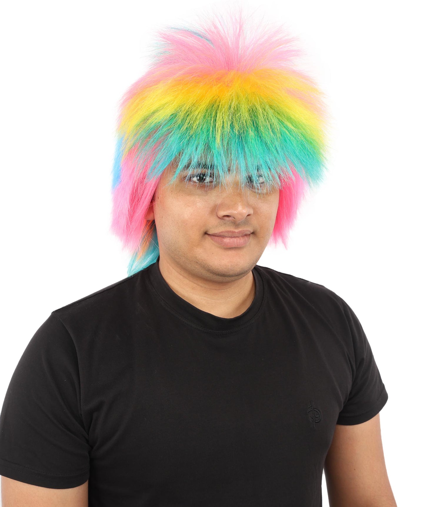 Spiky Punk Rock Wig | Multi layered straight synthetic fibers with extensive vertical volume and capless construction | Essential for theatrical stage drag performance costume events and party
