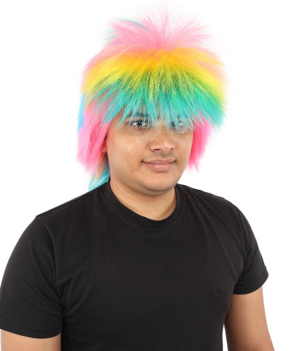 Spiky Punk Rock Wig | Multi layered straight synthetic fibers with extensive vertical volume and capless construction | Essential for theatrical stage drag performance costume events and party