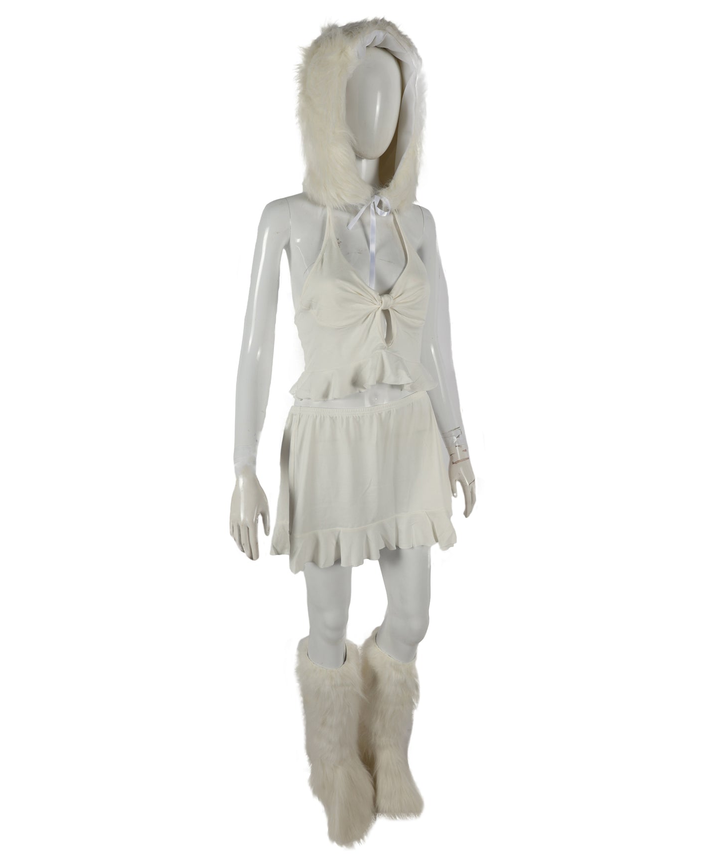 HPO Adult Women’s White Fantasy Inflatable Costume with Hood | Halloween & Themed Party Outfit