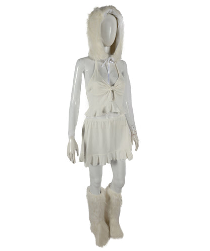 HPO Adult Women’s White Fantasy Inflatable Costume with Hood | Halloween & Themed Party Outfit
