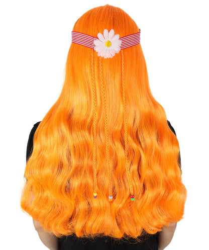 HPO Women's 60's Long Multiple Hippie Groovy Wig, Flame-retardant Synthetic Fiber