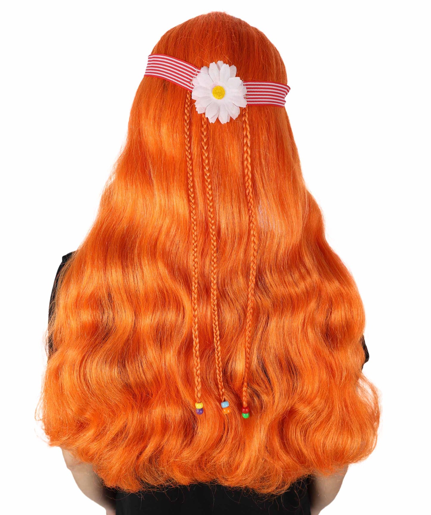 HPO Women's 60's Long Multiple Hippie Groovy Wig, Flame-retardant Synthetic Fiber