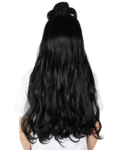 HPO Women's Long Curl Wig with Ring , Multiple Color Options , Flame-retardant Synthetic Fiber