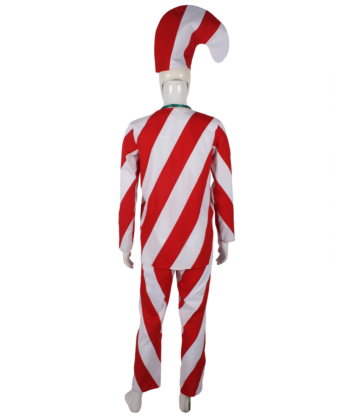 HPO Men's Celebration Red & White Candy Cane Costume Set | Suitable for Halloween | Flame-retardant Synthetic Fabric