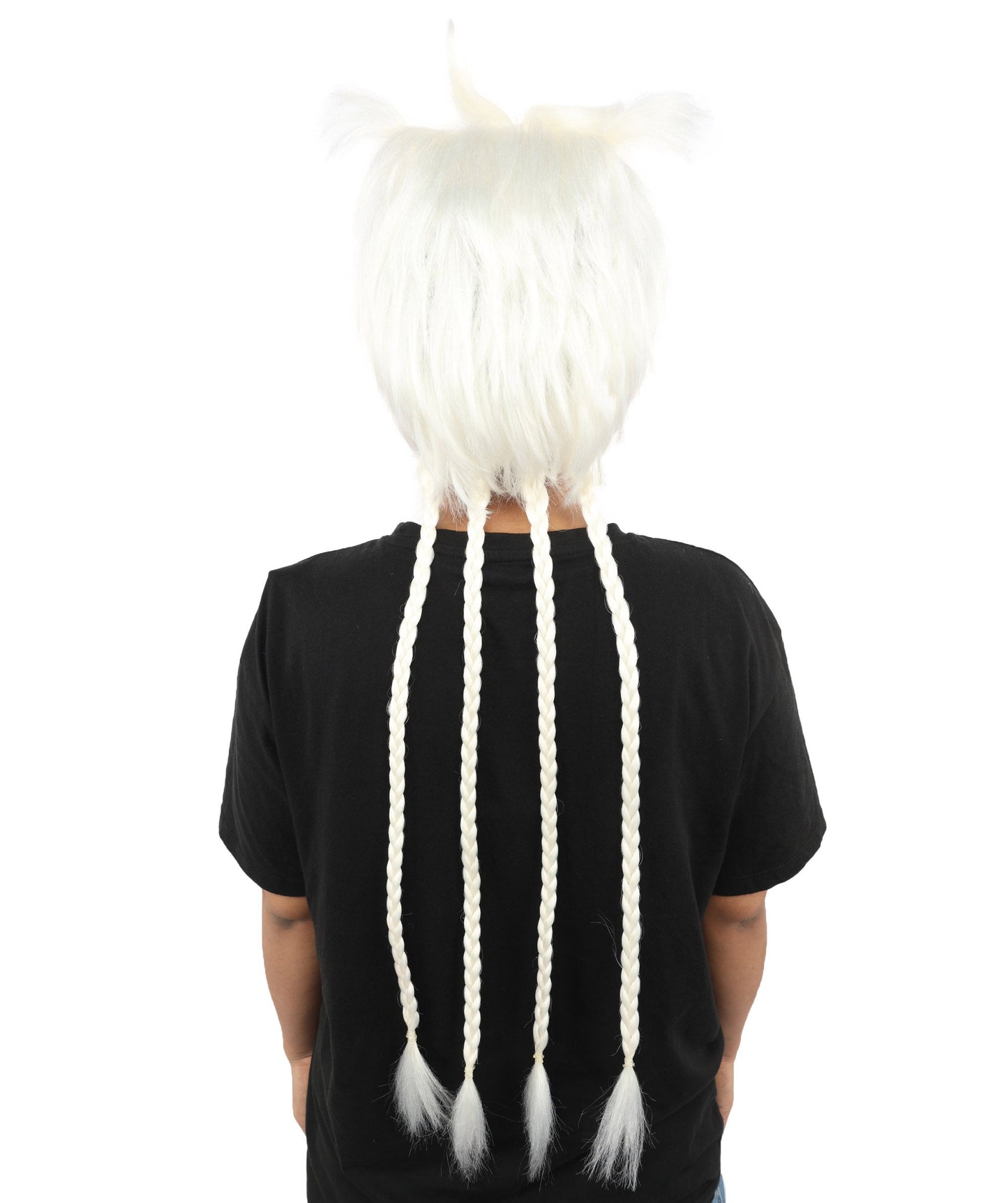 HPO Adult Women's Animal Ear Braided Wig | Multiple Color Options | Synthetic fiber, short bob with sculpted ears and long micro-braids, breathable base | Party, Halloween, theater, drag, performance, costume events