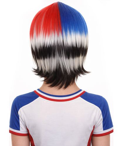 Women Patriotic South Korean Flag Bob Wig | Premium Breathable Capless Cap