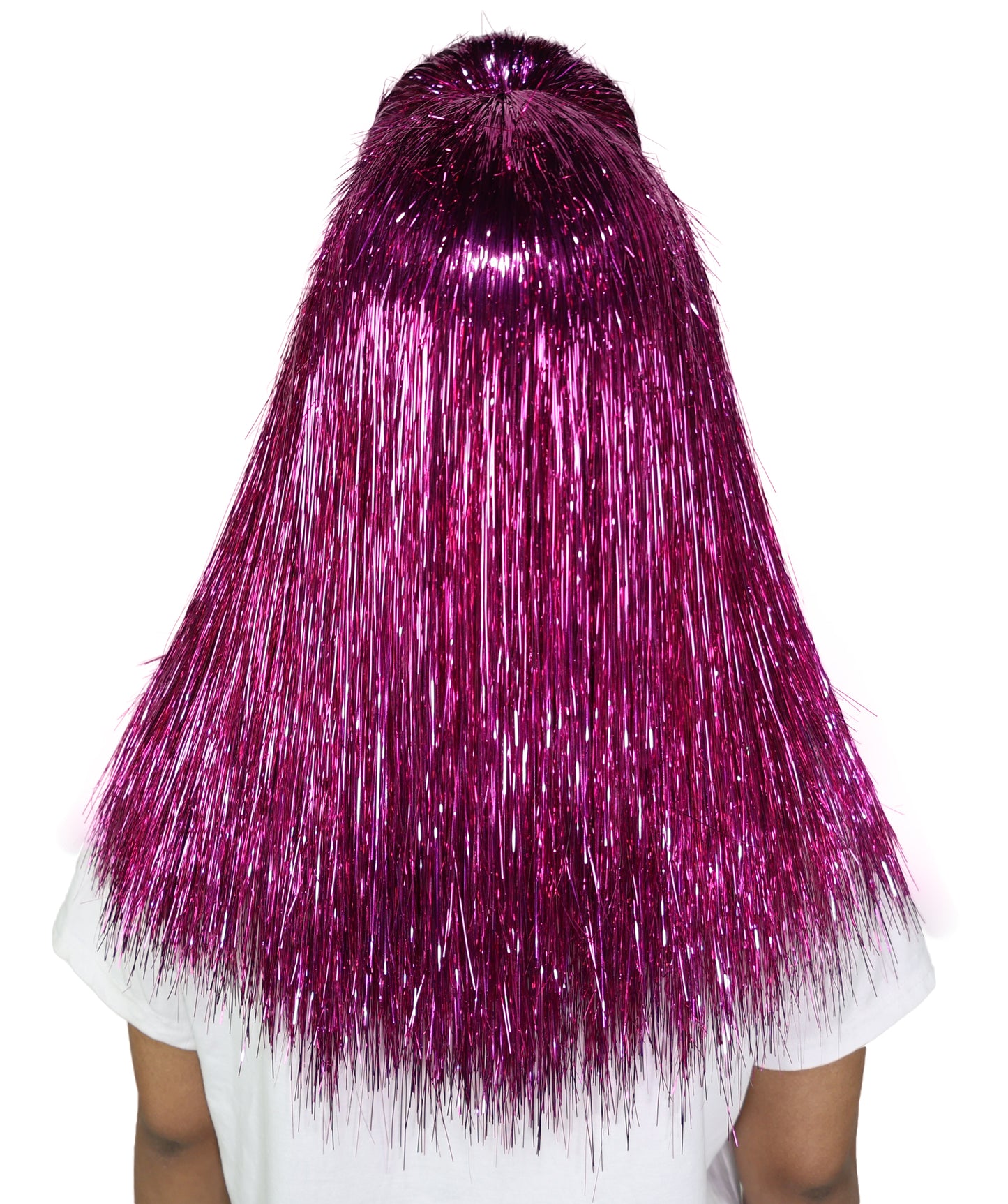 HPO Unisex Teen Extreme Tinsel Hairy Person Costume Bundle & Mask Set - Full-Body Tinsel Hair Suit Extra-Long Costume Wig for Halloween, Cosplay & Parties - Multiple Color Options