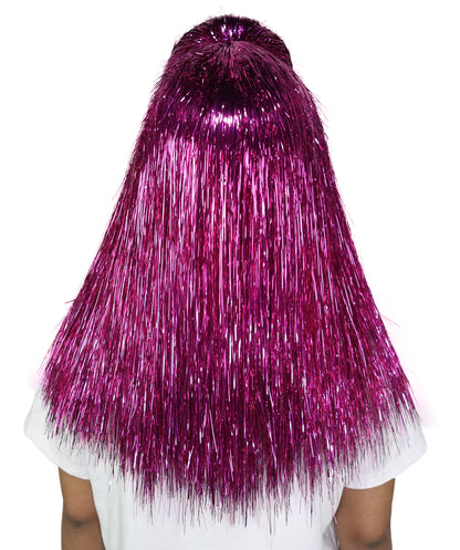HPO Unisex Teen Extreme Tinsel Hairy Person Costume Bundle & Mask Set - Full-Body Tinsel Hair Suit Extra-Long Costume Wig for Halloween, Cosplay & Parties - Multiple Color Options