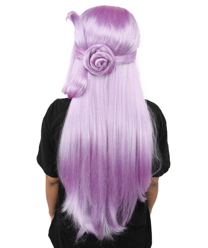 HPO Adult Women's Anime Character Wig | Multiple Color Options | Synthetic Fiber with Side Swept Bangs and Top Tuft | Halloween Party and Comic Con Events