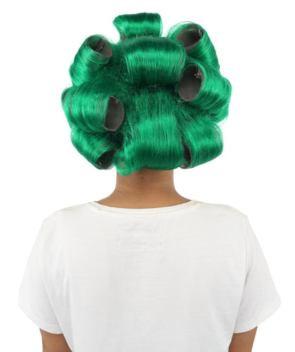 HPO Adult Women's Retro Roller Set Pink Wig | Multiple Color Options, create of synthetic fiber, large cylindrical curler texture, capless cap | Party, Halloween, theater, drag, performance, costume events