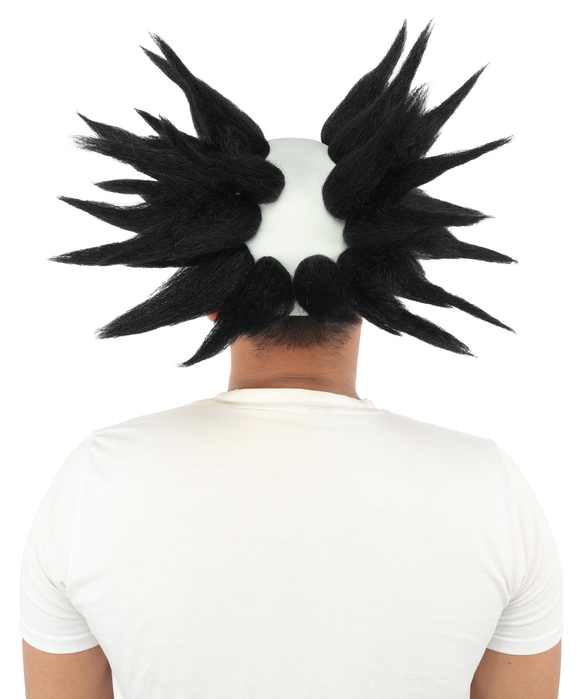 HPO Adult Men's Spiky Bald Illusion Wig | Multiple Color Options  |  Two-tone vibrant hue, create of synthetic fiber, stiff spiked volume, integrated forehead piece | Party, Halloween, theater, drag, performance, costume events