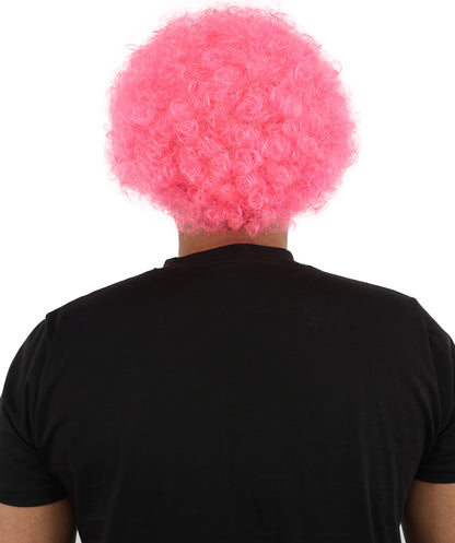 HPO Men's Afro Style Clown Wig with Standard Cap  | Flame-Retardant Synthetic Fiber | Ideal for Parties, Cosplay, and Themed Events