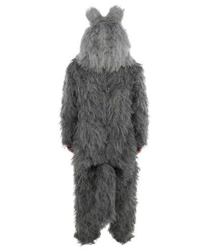HPO Unisex Dark Grey Wolf Mascot Costume Bundle & Mask Set | Realistic Animal Full Coverage Outfit | Crafted for Parties and Cosplay events