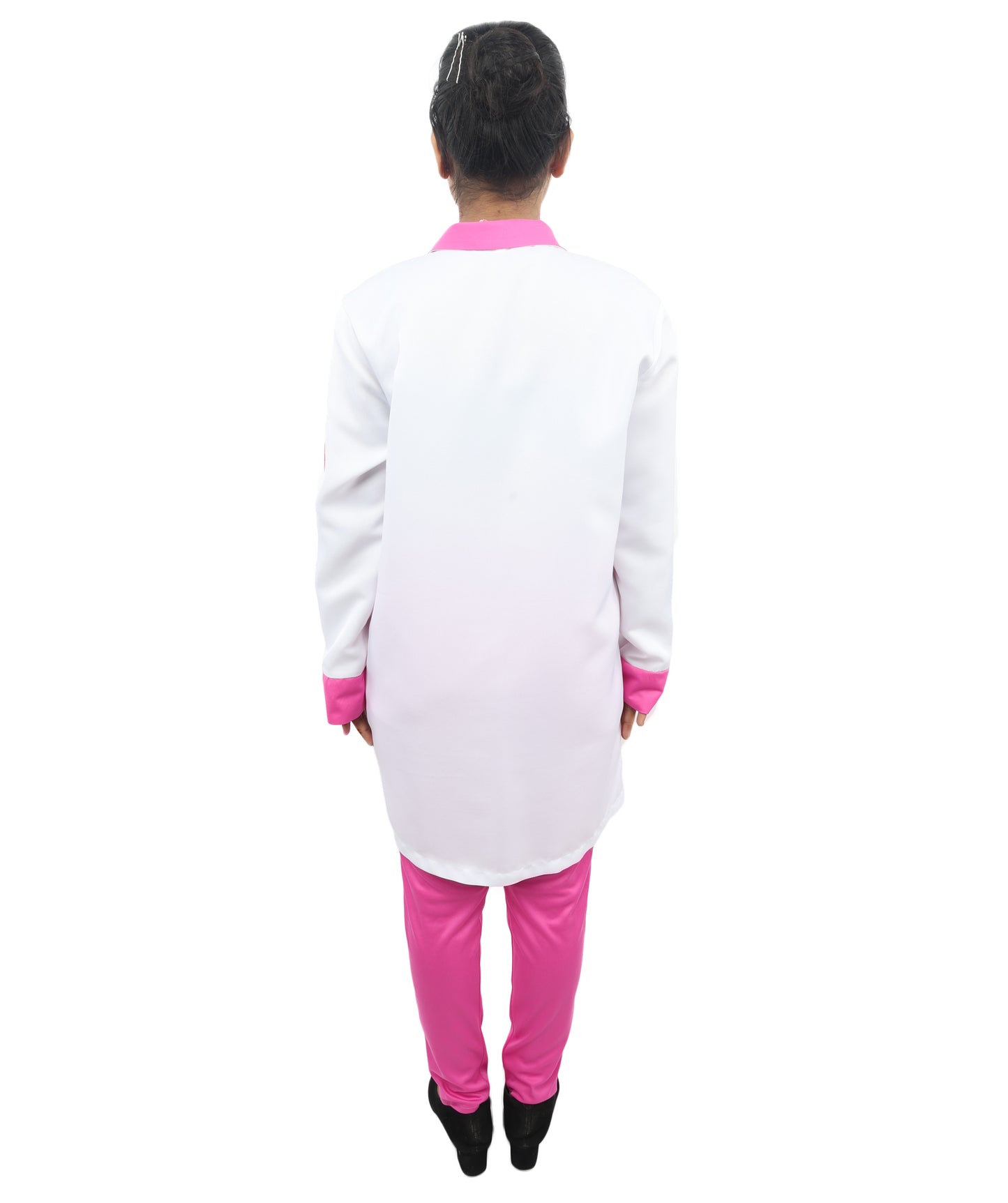 HPO Women’s Healthcare Roleplay White & Pink Costume Set | Medical Theme Coat with Patches | Visual styling for Cosplay Events, Parties
