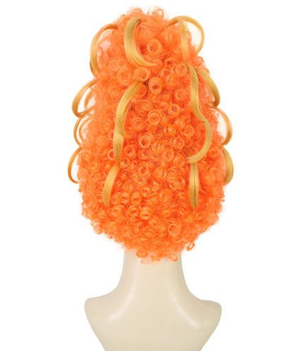HPO Women's Fancy Bouffant Orange Wig | Medium Retro Updo Hairpiece for Women | Adjustable Inner Straps Cap | Lightweight Wig for Parties & Cosplay