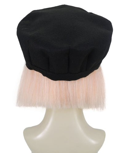 HPO Women’s 13 Inch Short Coral and Black Bob Wig with Cap | Flame-retardant Synthetic Fiber | Lightweight Capless Design for Halloween and Cosplay