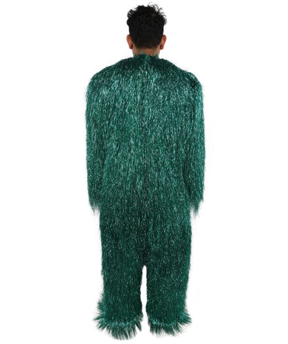HPO UnisexTinsel Hairy Costume, Bundle & Mask Set | Full-Body Suit & Matching Mask | Long Hair Funny Costume for Halloween, Performers, Cosplay & Mascots | Multicolor Options