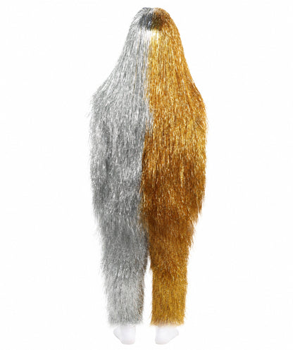 HPO Teen Extreme Hairy Two Part Costume Bundle & Mask Set - Full-Body Hair Suit Extra-Long Costume Wig for Halloween, Cosplay & Parties - Multiple Color Options